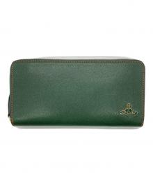Vivienne Westwood（ヴィヴィアンウエストウッド）の古着「オーブロゴラウンドジップウォレット」｜グリーン