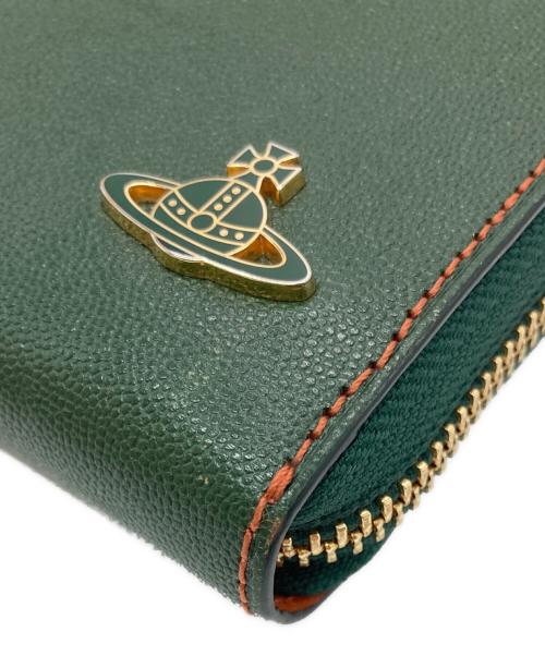 Vivienne Westwood（ヴィヴィアンウエストウッド）Vivienne Westwood (ヴィヴィアンウエストウッド) オーブロゴラウンドジップウォレット グリーンの古着・服飾アイテム