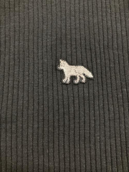 maison kitsune（メゾンキツネ）maison kitsune (メゾンキツネ) リブ ベイビー フォックス カーディガン ブラック サイズ:XSの古着・服飾アイテム