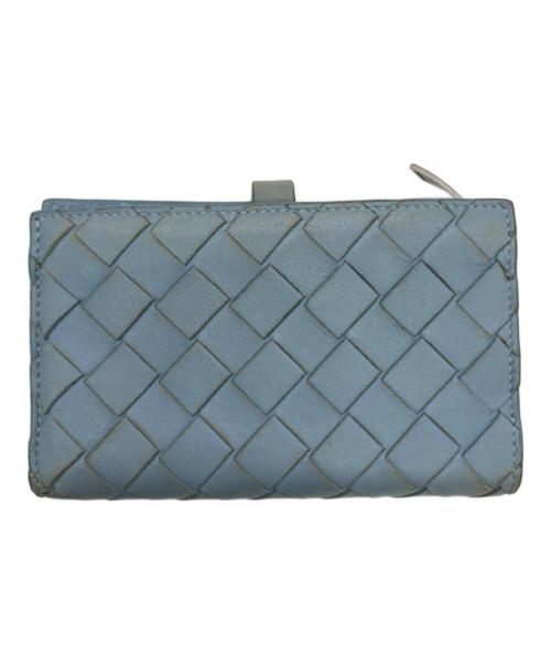 BOTTEGA VENETA（ボッテガベネタ）BOTTEGA VENETA (ボッテガベネタ) マキシイントレチャート2つ折り財布 スカイブルーの古着・服飾アイテム