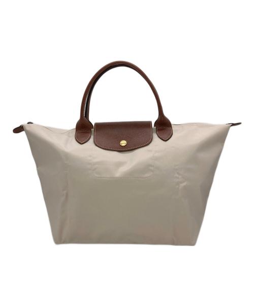LONGCHAMP（ロンシャン）LONGCHAMP (ロンシャン) ル プリアージュ オリジナル M ショルダーバッグリサイクルキャンバス アイボリーの古着・服飾アイテム