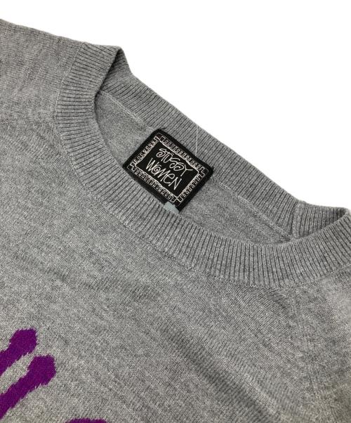 stussy women（ステューシーウィメン）stussy women (ステューシーウィメン) アンゴラブレンドニット グレー サイズ:Sの古着・服飾アイテム