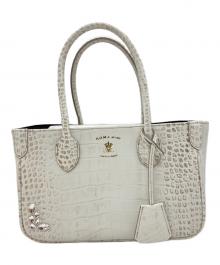 A.D.M.J.（エーディーエムジェイ）の古着「ヒマラヤクロコ型押し2WAYマイクロトートショルダーバッグ」｜ホワイト