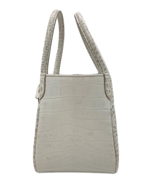 A.D.M.J.（エーディーエムジェイ）A.D.M.J. (エーディーエムジェイ) ヒマラヤクロコ型押し2WAYマイクロトートショルダーバッグ ホワイトの古着・服飾アイテム