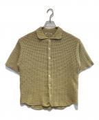 AURALEEオーラリー）の古着「HAND CROCHET KNIT HALF SLEEVED SHIRT」｜ベージュ