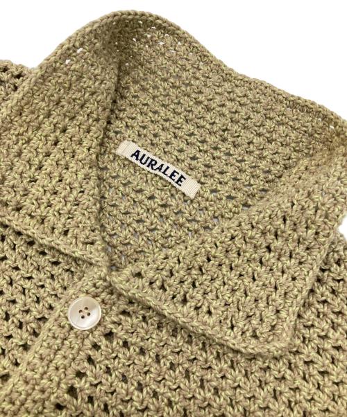 AURALEE（オーラリー）AURALEE (オーラリー) HAND CROCHET KNIT HALF SLEEVED SHIRT ベージュ サイズ:Lの古着・服飾アイテム