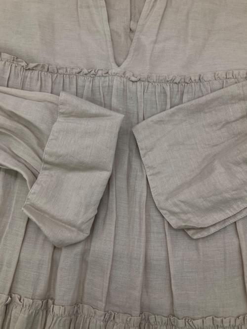 ne quittez pas（ヌキテパ）ne quittez pas (ヌキテパ) コットンボイルティアードワンピース ベージュ サイズ:Mの古着・服飾アイテム