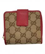 GUCCIグッチ）の古着「GGキャンバスミニウォレット」｜ブラウン×レッド