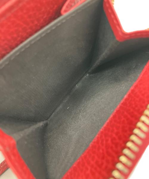 GUCCI（グッチ）GUCCI (グッチ) GGキャンバスミニウォレット ブラウン×レッドの古着・服飾アイテム