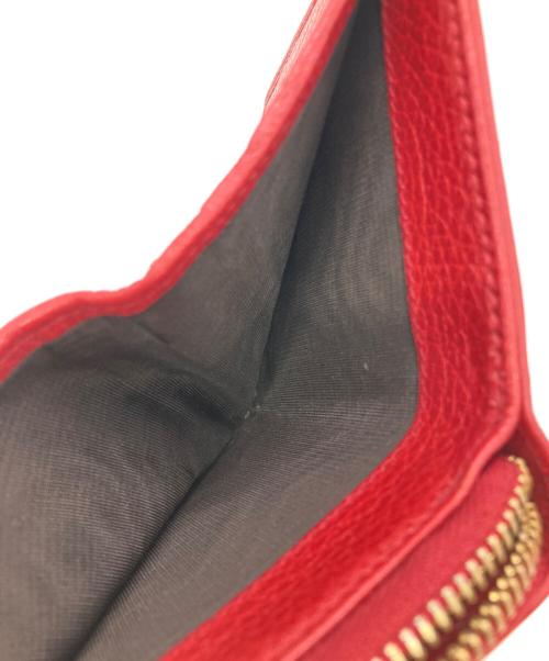 GUCCI（グッチ）GUCCI (グッチ) GGキャンバスミニウォレット ブラウン×レッドの古着・服飾アイテム
