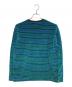 maison kitsune (メゾンキツネ) STRIPED VELVET LONG SLEEVES TEE-SHIRT ブルー×グリーン サイズ:M：14000円