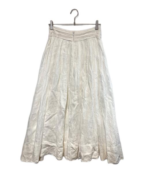 ebure（エブール）ebure (エブール) リネンギャザースカート ホワイト サイズ:38の古着・服飾アイテム