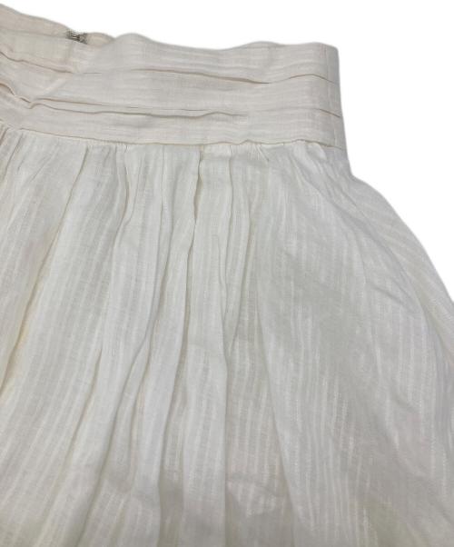 ebure（エブール）ebure (エブール) リネンギャザースカート ホワイト サイズ:38の古着・服飾アイテム