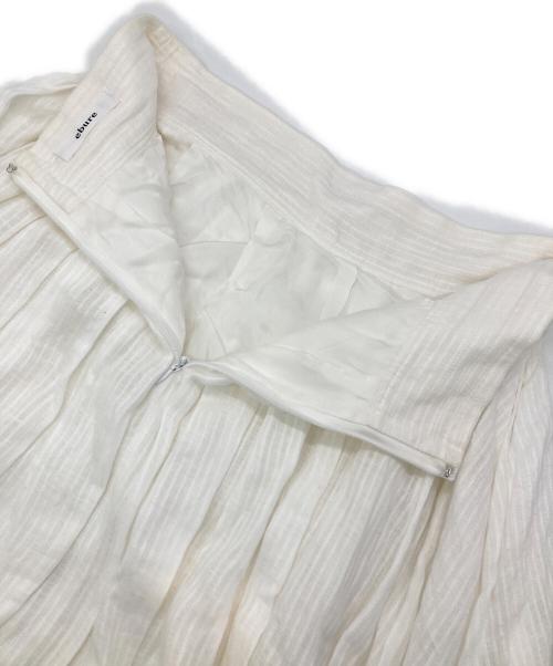 ebure（エブール）ebure (エブール) リネンギャザースカート ホワイト サイズ:38の古着・服飾アイテム