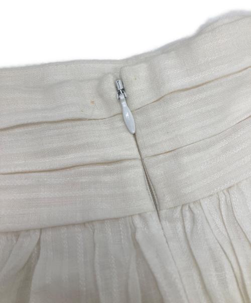 ebure（エブール）ebure (エブール) リネンギャザースカート ホワイト サイズ:38の古着・服飾アイテム