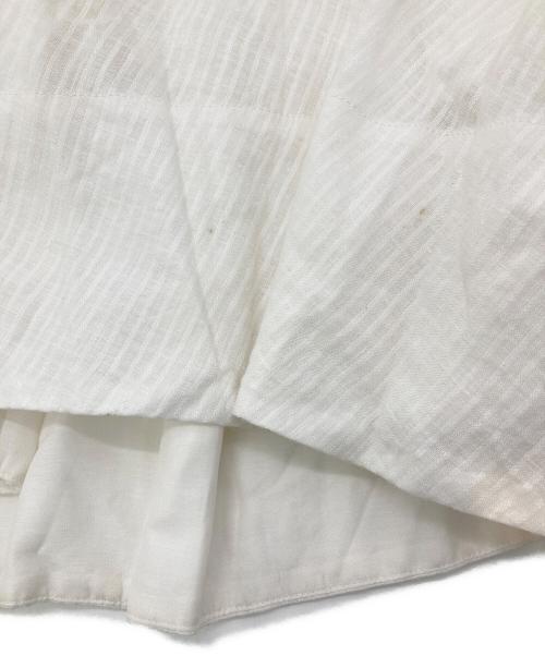 ebure（エブール）ebure (エブール) リネンギャザースカート ホワイト サイズ:38の古着・服飾アイテム