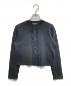 To b. by agnes b.トゥービー バイ アニエスベー）の古着「フリルカットソーカーディガン」｜ブラック