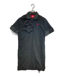 Vivienne Westwood RED LABEL（ヴィヴィアンウエストウッドレッドレーベル）の古着「フリルポロシャツワンピース」｜ブラック