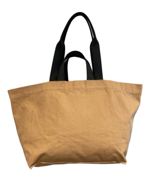 maison kitsune（メゾンキツネ）MAISON KITSUNE (メゾンキツネ) Cafe Kitsune (カフェ キツネ) ダブルキャリー2WAY トート ブラウンの古着・服飾アイテム