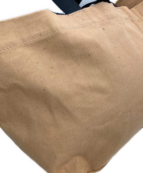 maison kitsune（メゾンキツネ）MAISON KITSUNE (メゾンキツネ) Cafe Kitsune (カフェ キツネ) ダブルキャリー2WAY トート ブラウンの古着・服飾アイテム