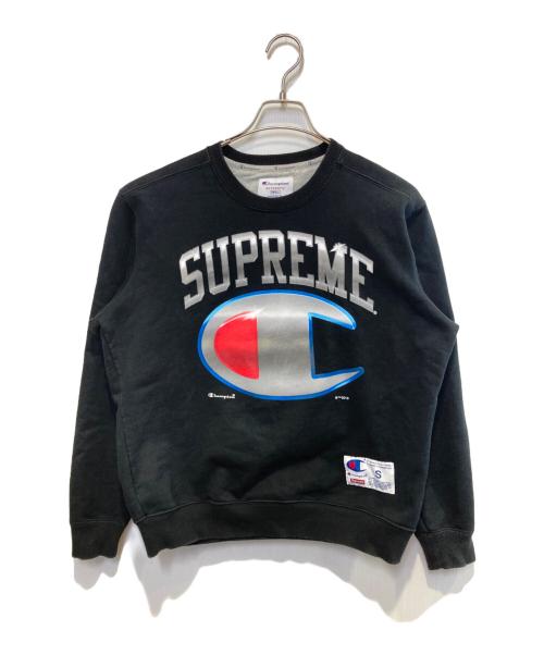 Champion（チャンピオン）Champion (チャンピオン) SUPREME (シュプリーム) chrome crewneck ブラック サイズ:Sの古着・服飾アイテム