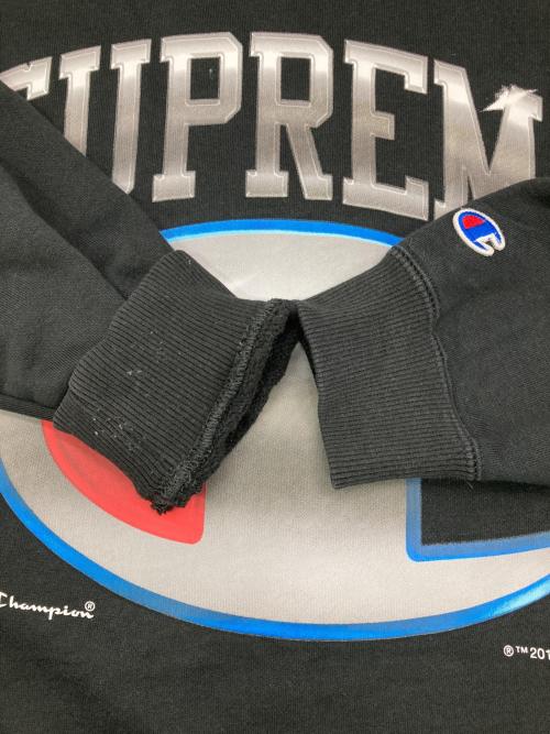 Champion（チャンピオン）Champion (チャンピオン) SUPREME (シュプリーム) chrome crewneck ブラック サイズ:Sの古着・服飾アイテム
