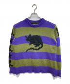 MARC JACOBS×STRAY RATSマークジェイコブス×ステイラッツ）の古着「ボーダーニット」｜パープル×グリーン