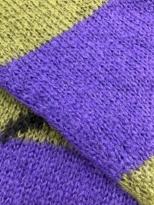 MARC JACOBS（マークジェイコブス）MARC JACOBS (マークジェイコブス) STRAY RATS (ステイラッツ) ボーダーニット パープル×グリーン サイズ:Mの古着・服飾アイテム