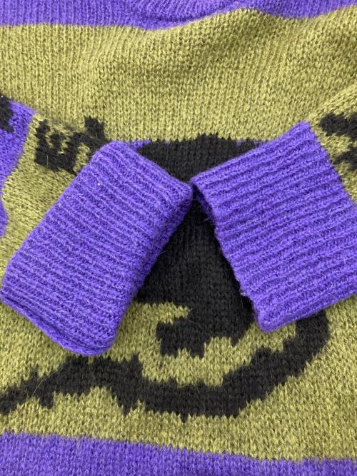 MARC JACOBS（マークジェイコブス）MARC JACOBS (マークジェイコブス) STRAY RATS (ステイラッツ) ボーダーニット パープル×グリーン サイズ:Mの古着・服飾アイテム