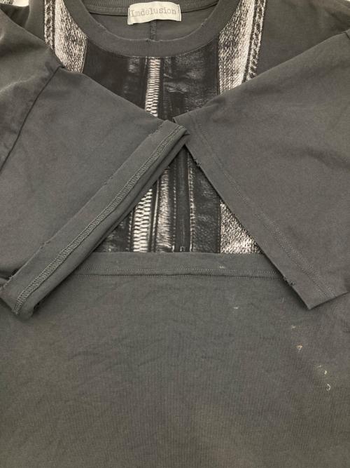 I.mdelusion（アイムデルーション）I.mdelusion (アイムデルーション) Printed Leather Cross Vintage Washed Tee グレー サイズ:Mの古着・服飾アイテム