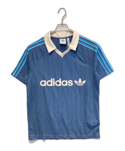 adidas（アディダス）adidas (アディダス) ピンストライプジャージー ブルー サイズ:L 未使用品の古着・服飾アイテム