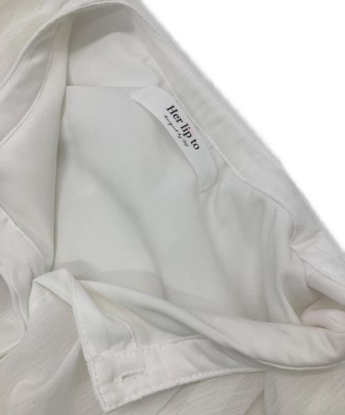 HER LIP TO（ハーリップトゥ）HER LIP TO (ハーリップトゥ) Prospect Chiffon Blouse ホワイト サイズ:Mの古着・服飾アイテム