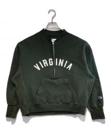 Champion REVERSE WEAVE×FRAMeWORK（チャンピオン リバース ウィーブ×フレームワーク）の古着「別注11.5OZロゴハーフジップ」｜ブラック