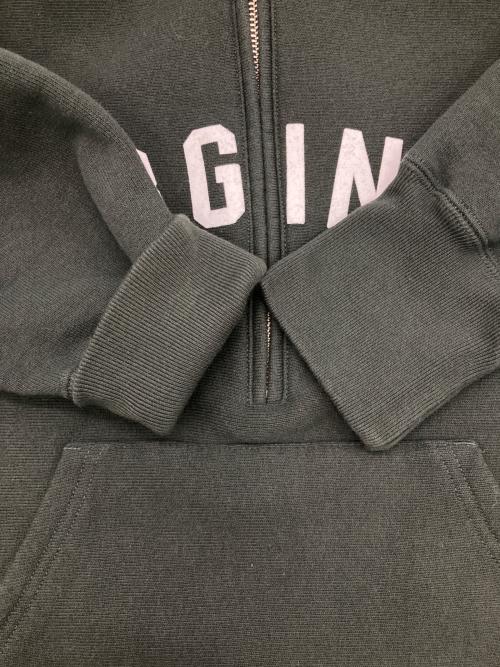 Champion REVERSE WEAVE（チャンピオン リバース ウィーブ）Champion REVERSE WEAVE (チャンピオン リバース ウィーブ) FRAMeWORK (フレームワーク) 別注11.5OZロゴハーフジップ ブラック サイズ:Mの古着・服飾アイテム