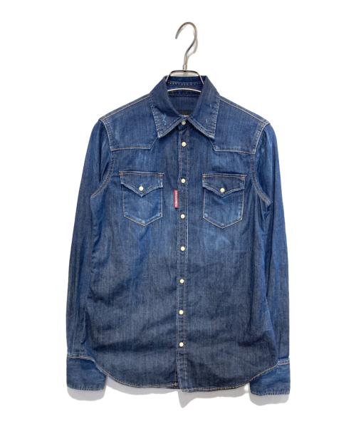 DSQUARED2（ディースクエアード）DSQUARED2 (ディースクエアード) ウエスタンデニムシャツ インディゴ サイズ:38の古着・服飾アイテム