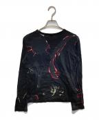 Y'sワイズ）の古着「ロングスリーブカットソー」｜ブラック×レッド