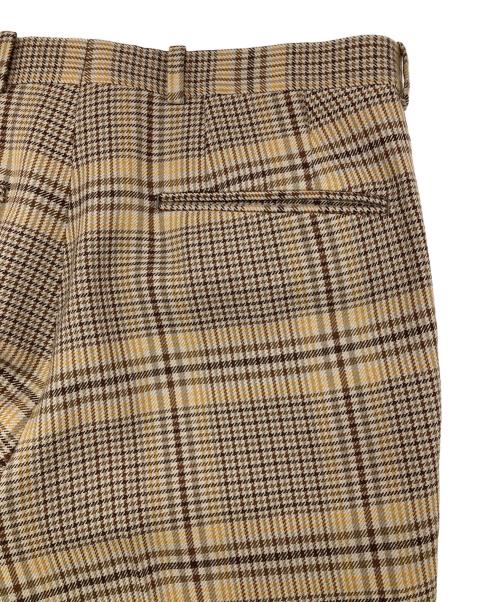 AURALEE（オーラリー）AURALEE (オーラリー) WOOL SERGE CHECK NARROW SLACKS ブラウン サイズ:4の古着・服飾アイテム