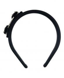 Ferragamo（フェラガモ）の古着「ヴァラリボンクリスタルカチューシャ」｜ブラック