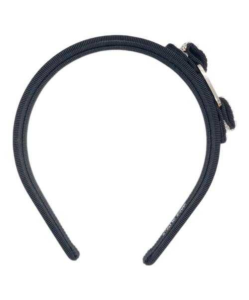 Ferragamo（フェラガモ）Ferragamo (フェラガモ) ヴァラリボンクリスタルカチューシャ ブラックの古着・服飾アイテム