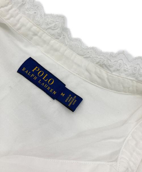 POLO RALPH LAUREN（ポロ・ラルフローレン）POLO RALPH LAUREN (ポロ・ラルフローレン) フリルシャツブラウス ホワイト サイズ:Mの古着・服飾アイテム