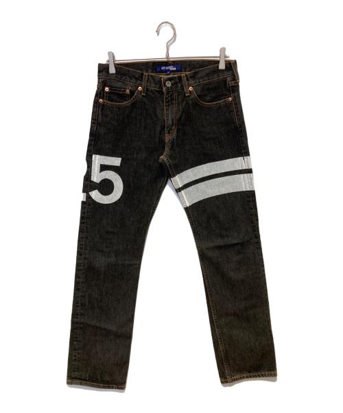 COMME des GARCONS JUNYA WATANABE MAN（コムデギャルソンジュンヤワタナベマン）COMME des GARCONS JUNYA WATANABE MAN (コム デ ギャルソン ジュンヤ ワタナベ マン) プリントデニムパンツ ブラック サイズ:Sの古着・服飾アイテム