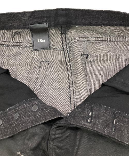 DIOR HOMME（ディオール オム）DIOR HOMME (ディオール オム) デストロイコーティングデニムパンツ ブラック サイズ:28の古着・服飾アイテム
