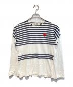 PLAY COMME des GARCONSプレイコムデギャルソン）の古着「ロングスリーブカットソー」｜ホワイト×ネイビー