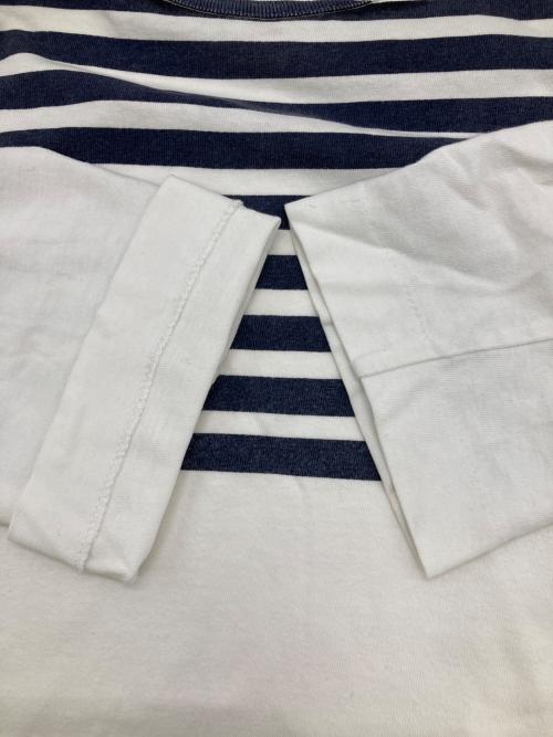 PLAY COMME des GARCONS（プレイコムデギャルソン）PLAY COMME des GARCONS (プレイコムデギャルソン) ロングスリーブカットソー ホワイト×ネイビー サイズ:Lの古着・服飾アイテム