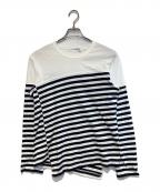 COMME des GARCONS SHIRTコムデギャルソンシャツ）の古着「ボーダーL/Sカットソー」｜ホワイト×ネイビー