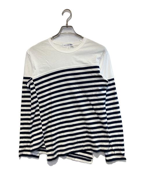 COMME des GARCONS SHIRT（コムデギャルソンシャツ）COMME des GARCONS SHIRT (コムデギャルソンシャツ) ボーダーL/Sカットソー ホワイト×ネイビー サイズ:Mの古着・服飾アイテム