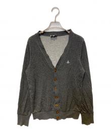 Vivienne Westwood man（ヴィヴィアン ウェストウッド マン）の古着「オーブ刺繍Vネックカーディガン」｜グレー
