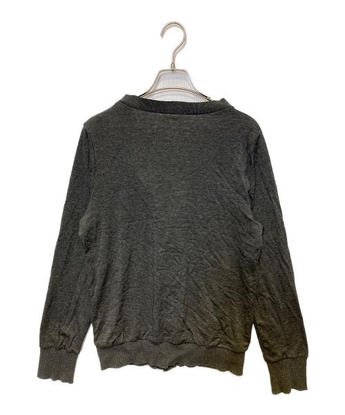 Vivienne Westwood man（ヴィヴィアン ウェストウッド マン）Vivienne Westwood man (ヴィヴィアン ウェストウッド マン) オーブ刺繍Vネックカーディガン グレー サイズ:44の古着・服飾アイテム