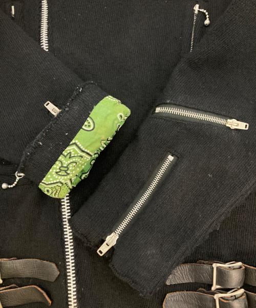 COMME des GARCONS JUNYA WATANABE MAN（コム デ ギャルソン ジュンヤ ワタナベ マン）COMME des GARCONS JUNYA WATANABE MAN (コム デ ギャルソン ジュンヤ ワタナベ マン) Lewis Leathers (ルイスレザース) ウールライダースジャケット ブラック サイズ:Ｍの古着・服飾アイテム