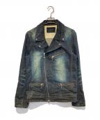 JACKROSE VINTAGEジャックローズヴィンテージ）の古着「［古着］デニムライダースジャケット」｜インディゴ